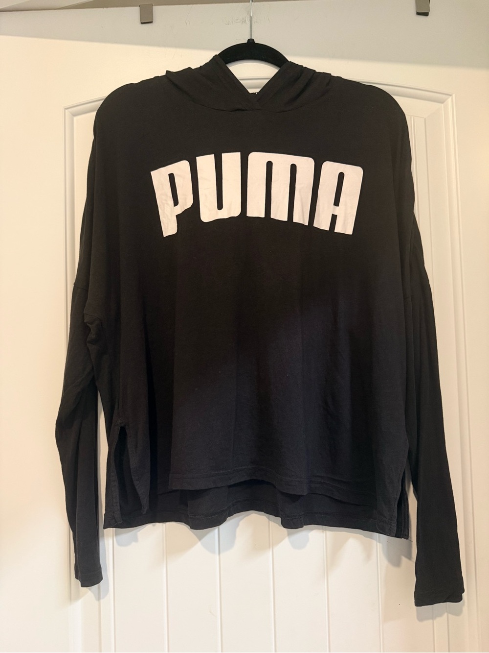 Puma Women's Black Logo Hoodie T-Shirt